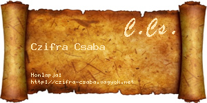 Czifra Csaba névjegykártya